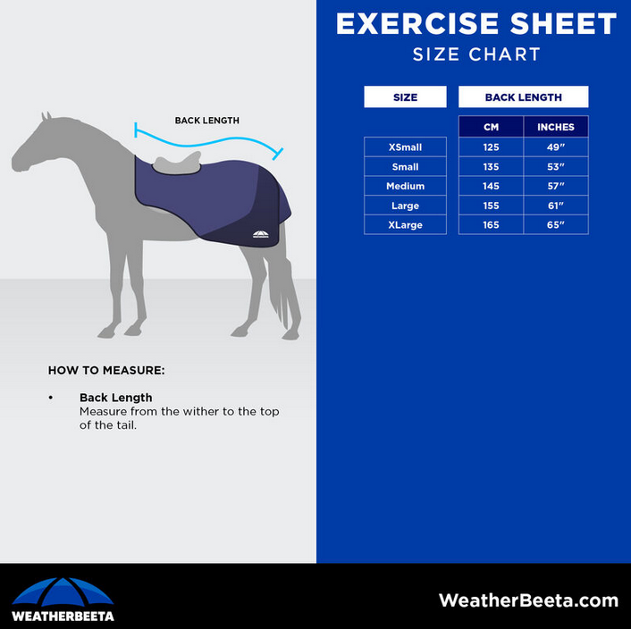 2025 Weatherbeeta Exercise Sheet  Größentabelle